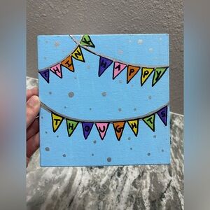 Colorful Motivational Art on Blue Canvas